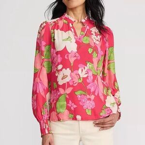 Lands End Women’s Crepe Split Neck Popover Top